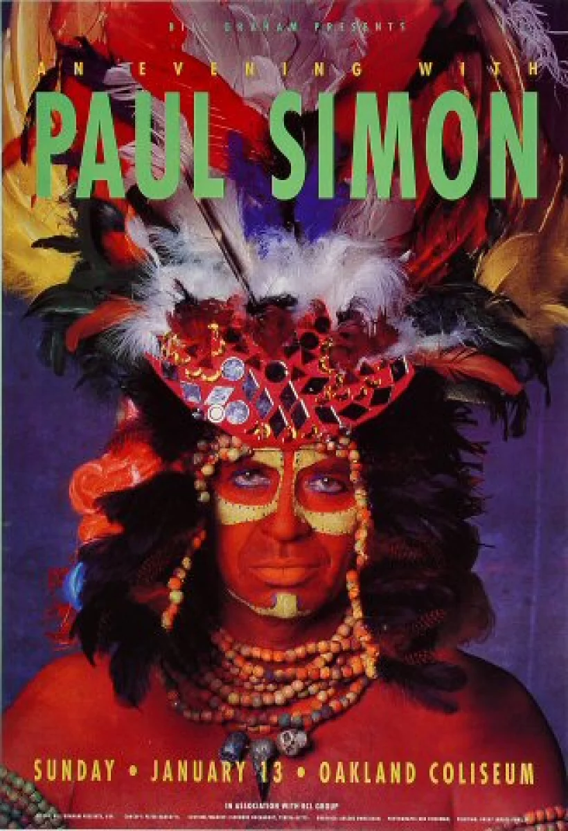 Paul Simon Vintage Concert Poster from Oakland Coliseum Arena