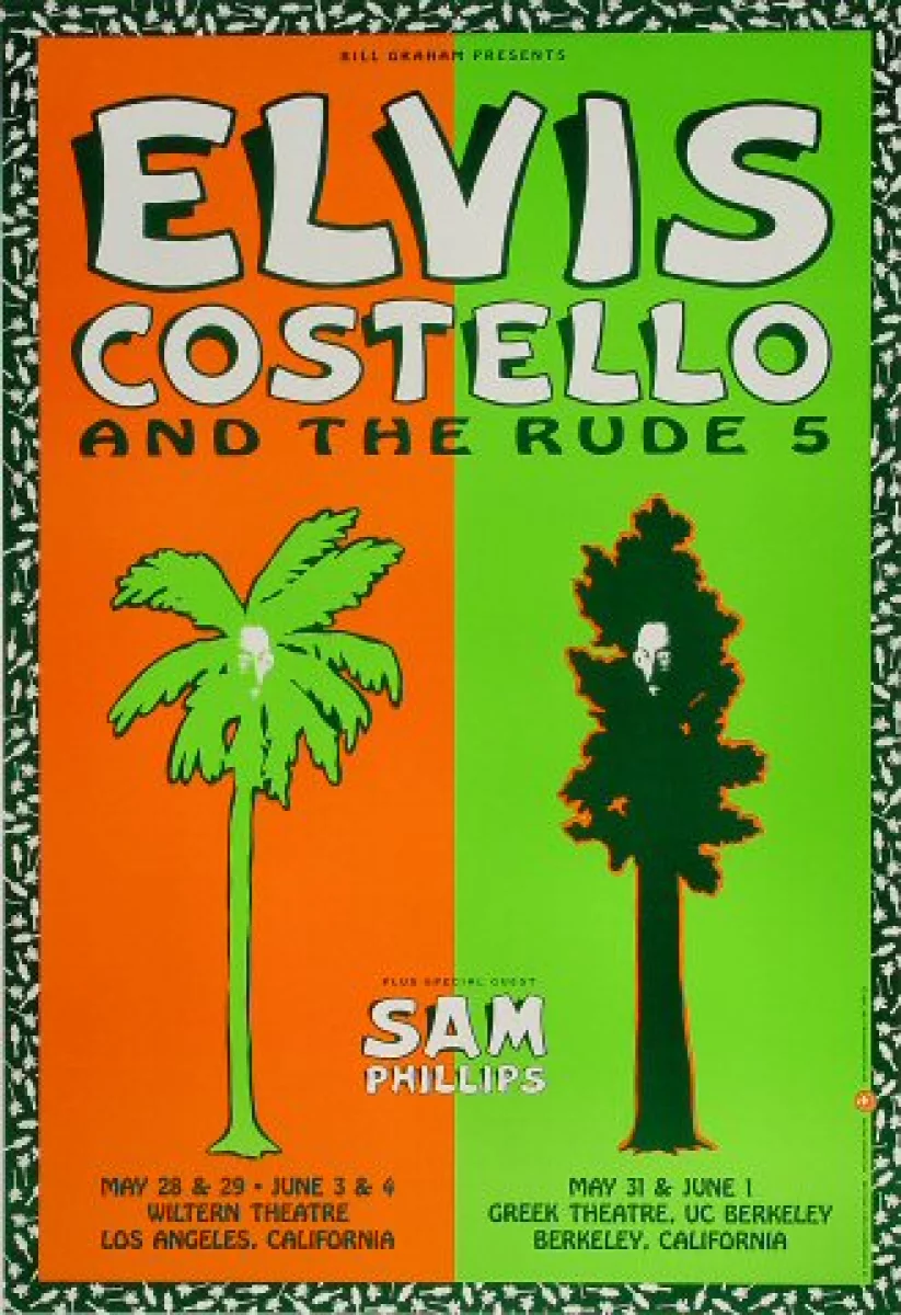 Elvis Costello Vintage Concert Poster from Wiltern Theatre