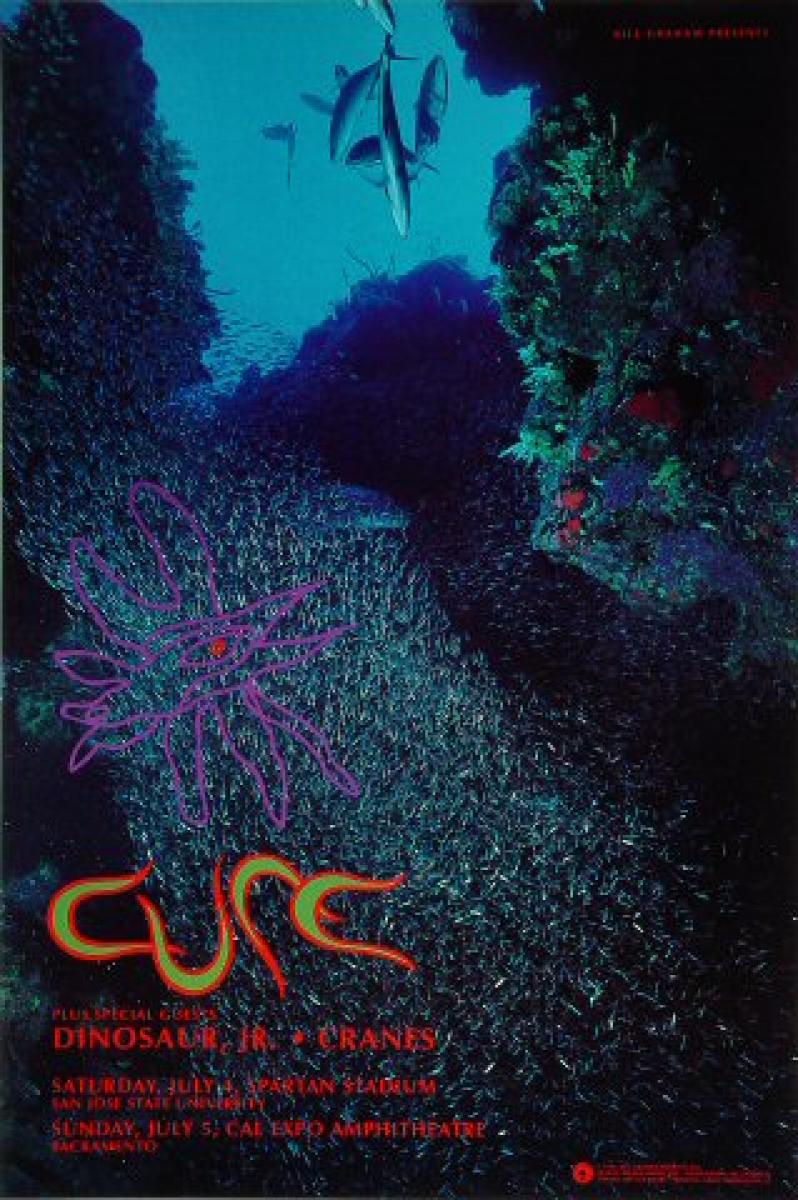 The Cure Vintage Concert Poster from Spartan Stadium, Jul 4, 1992 at