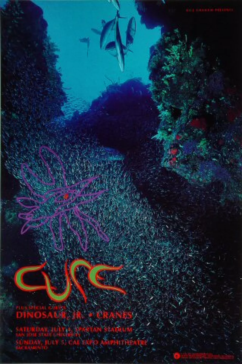 The Cure Vintage Concert Poster from Spartan Stadium, Jul 4, 1992