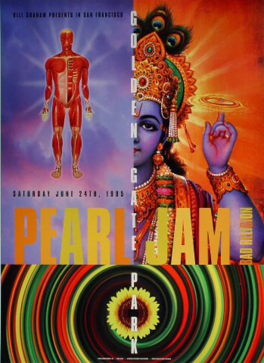 Pearl Jam Vintage Concert Poster from Golden Gate Park, Jun 24, 1995 at  Wolfgang's