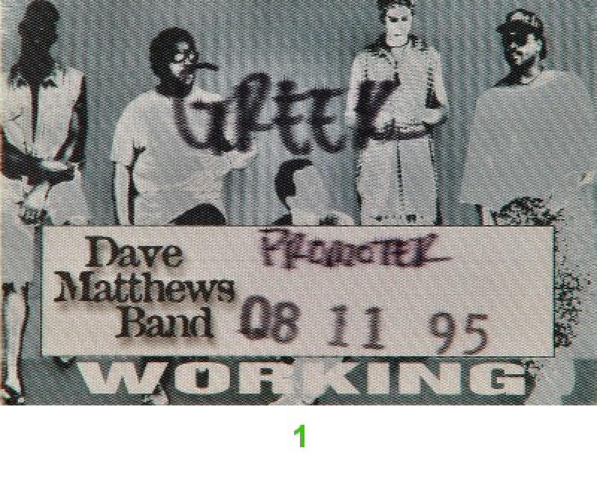 Dave Matthews Band Backstage Pass From Greek Theatre Aug 11 1995 At Wolfgang S