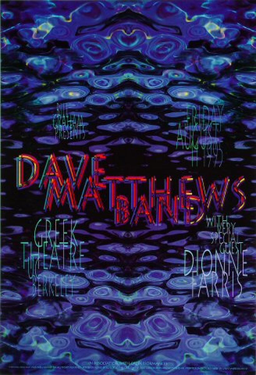 Dave Matthews Band Vintage Concert Poster from Greek Theatre, Aug 11