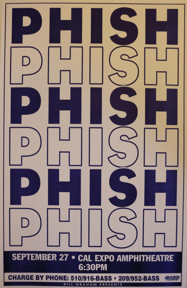 Phish Vintage Concert Poster from Cal Expo Amphitheater, Sep