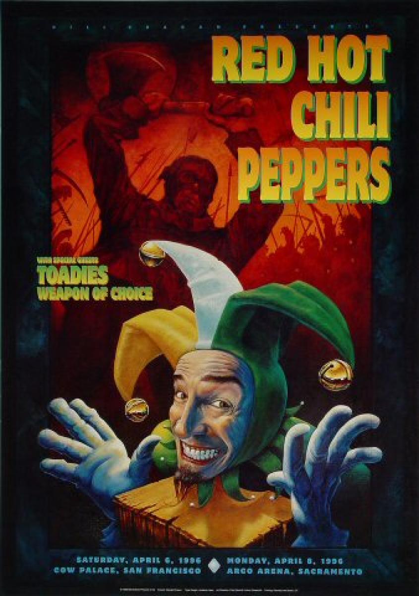 Red Hot Chili Peppers Vintage Concert Poster from Cow Palace, Apr 6