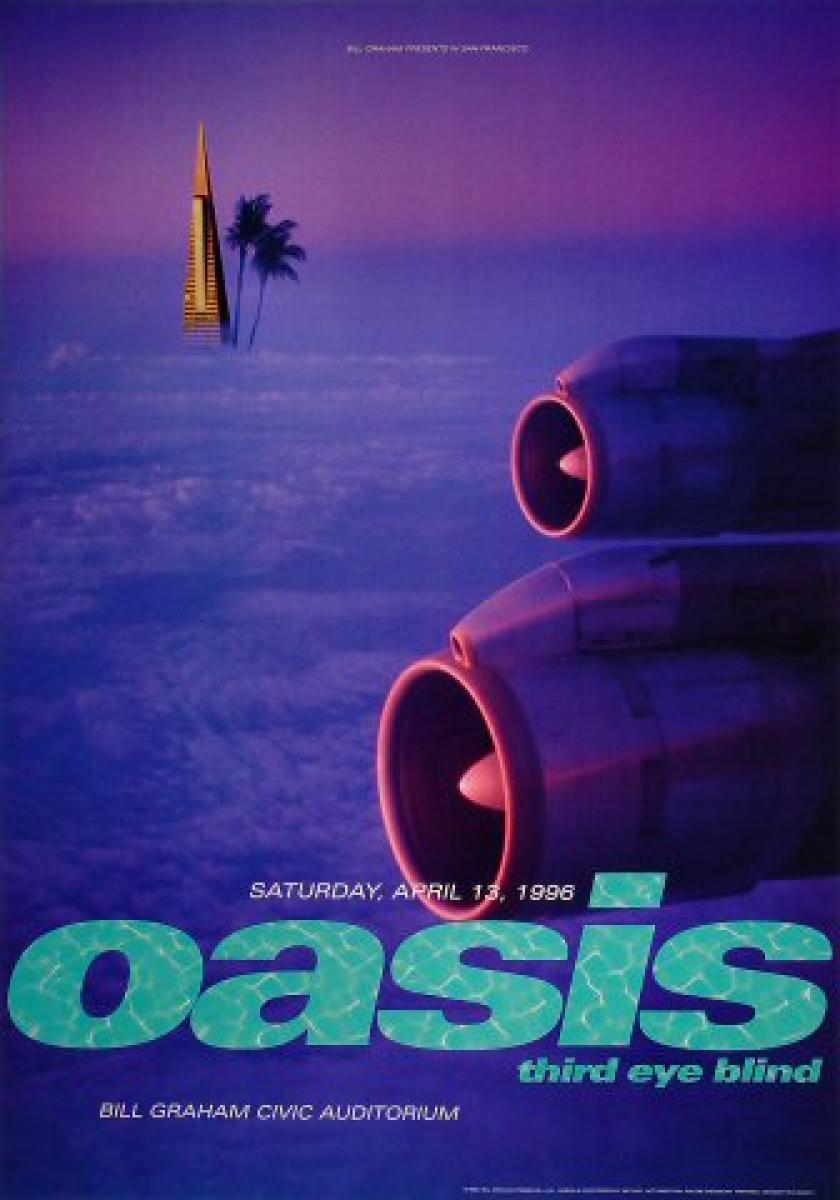 Oasis Vintage Concert Poster from Bill Graham Civic Auditorium, Apr 13