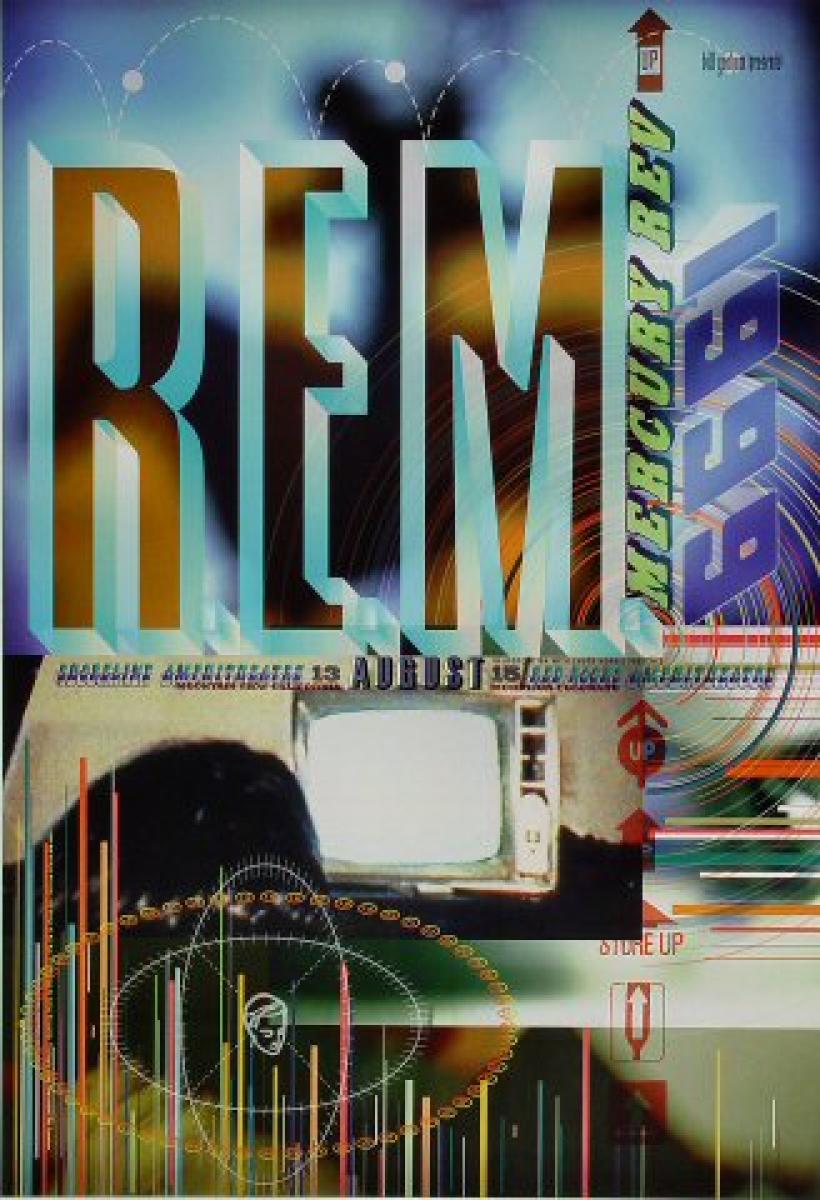 R.E.M. Vintage Concert Poster from Shoreline Amphitheatre, Aug 13, 1999