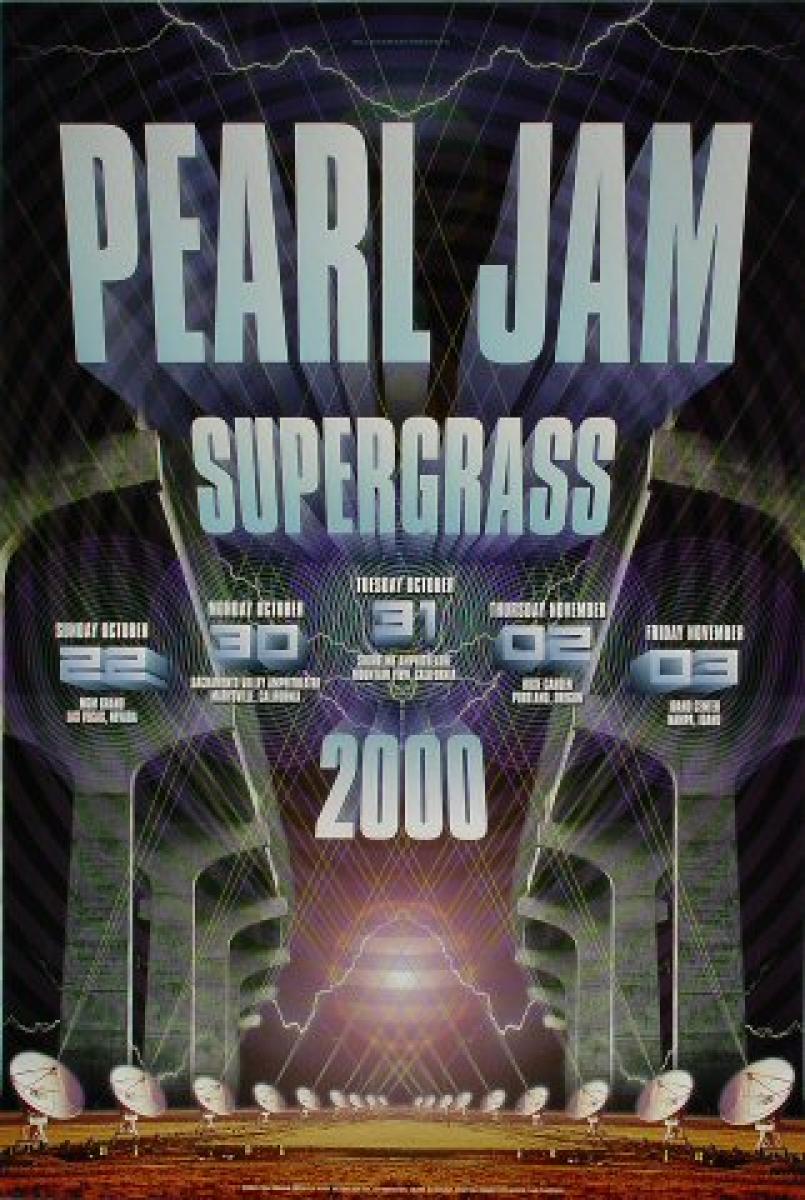 Pearl Jam Vintage Concert Poster from MGM Grand, Oct 22, 2000 at Wolfgang's