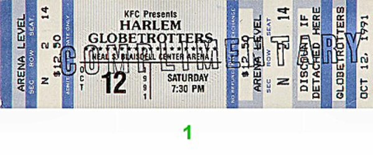 Harlem Globetrotters Vintage Tickets at Wolfgang's