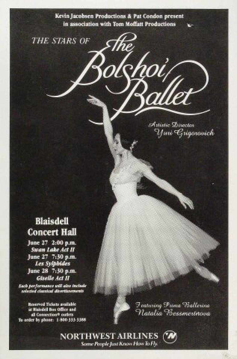The Bolshoi Ballet Vintage Concert Poster from Blaisdell Arena