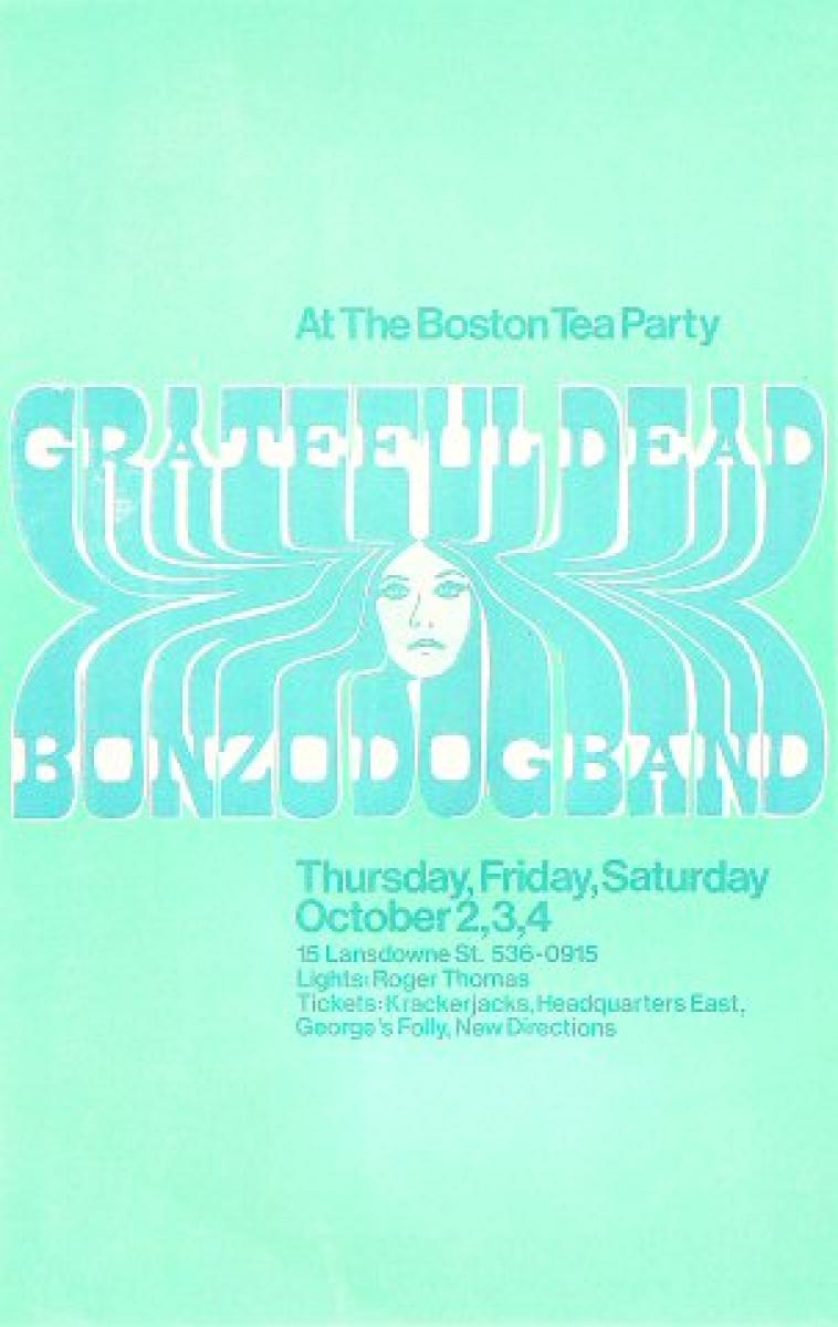 Grateful Dead Handbill ヴィンテージ ポストカード Grateful Dead Vintage Concert Handbill from Boston Tea Party