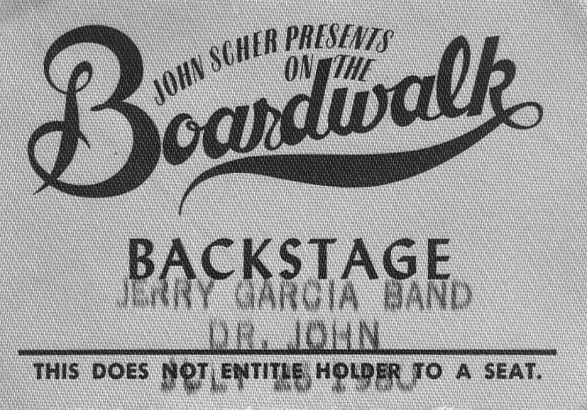 Jerry Garcia Band Backstage Pass From Boardwalk Convention Hall Jul 26 1980 At Wolfgang S