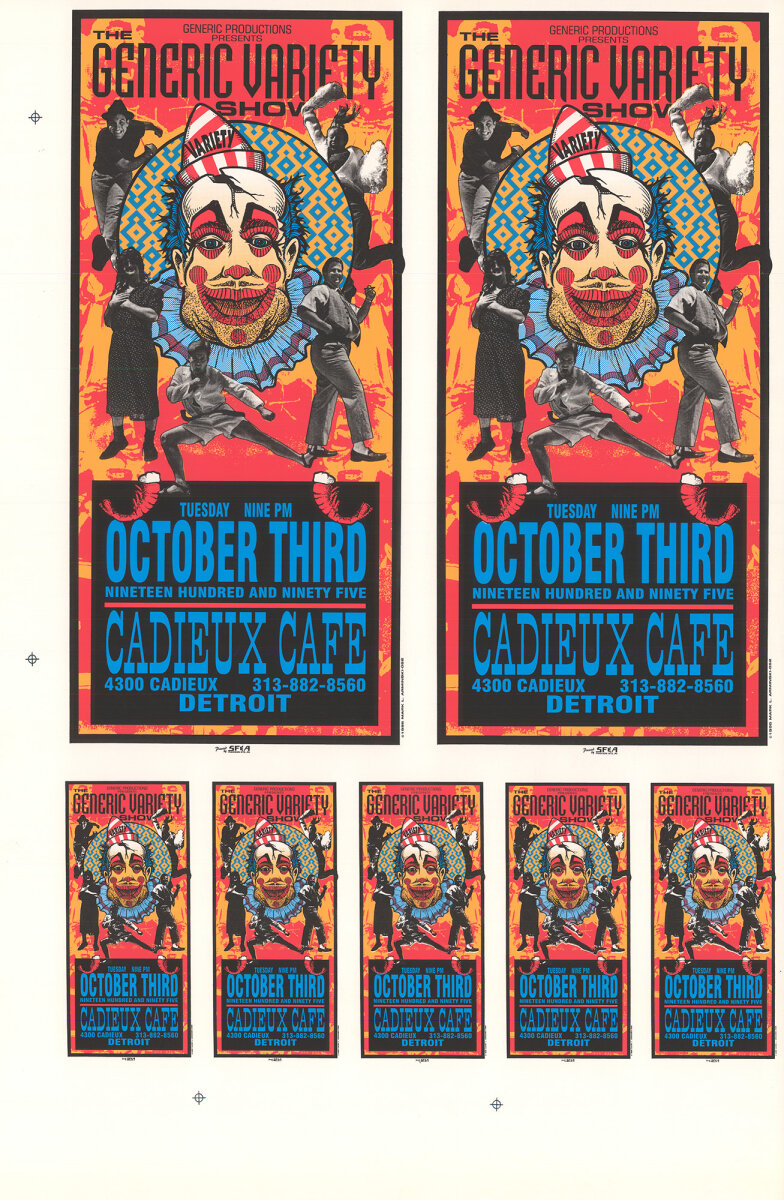 The Generic Variety Show Vintage Concert Proof from Cadieux Cafe