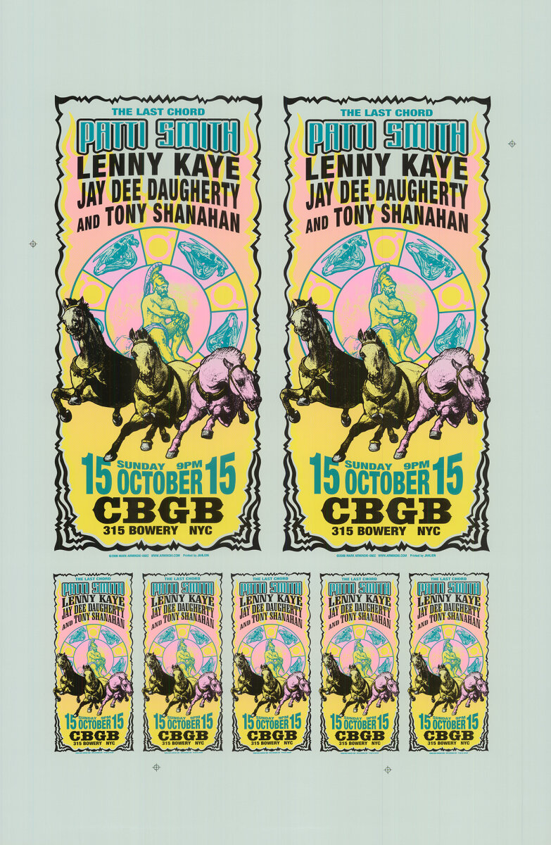 Patti Smith Vintage Concert Proof from CBGB, Oct 15, 2006 at