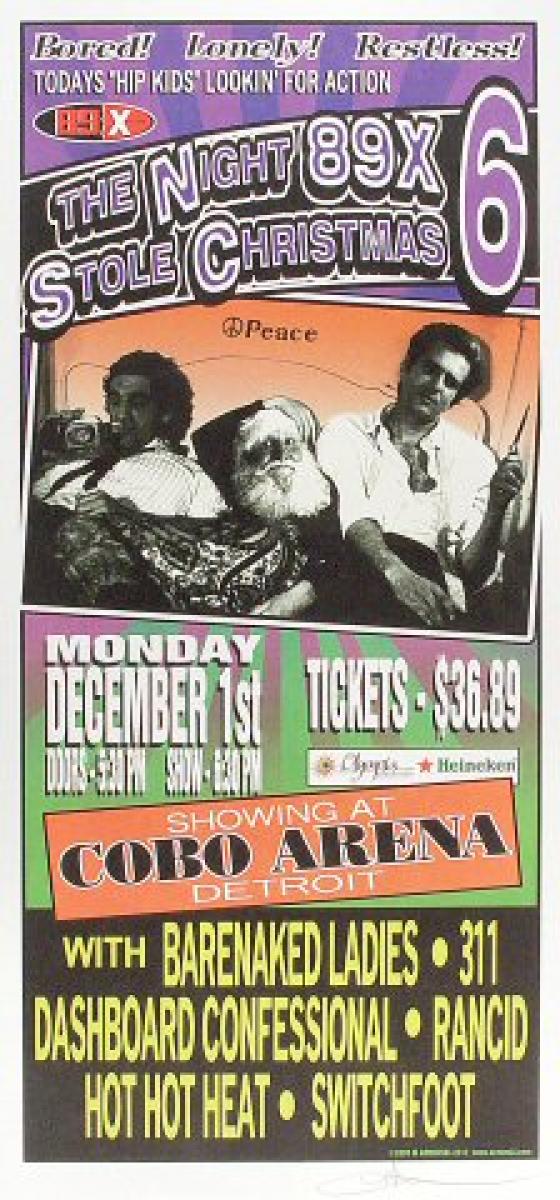The Night 89X Stole Christmas - 6 Vintage Concert Poster from Cobo