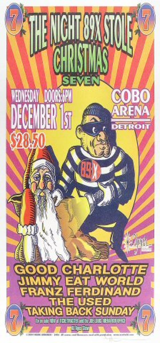 The Night 89X Stole Christmas - 7 Vintage Concert Poster from Cobo