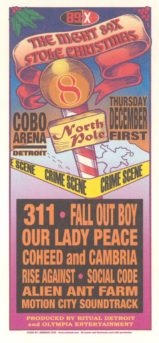 The Night 89X Stole Christmas - 8 Vintage Concert Handbill from