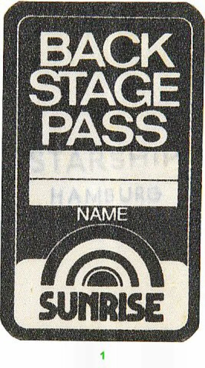 Jefferson Starship Backstage Pass From Cch Saal 3 Jun 17 1978 At Wolfgang S