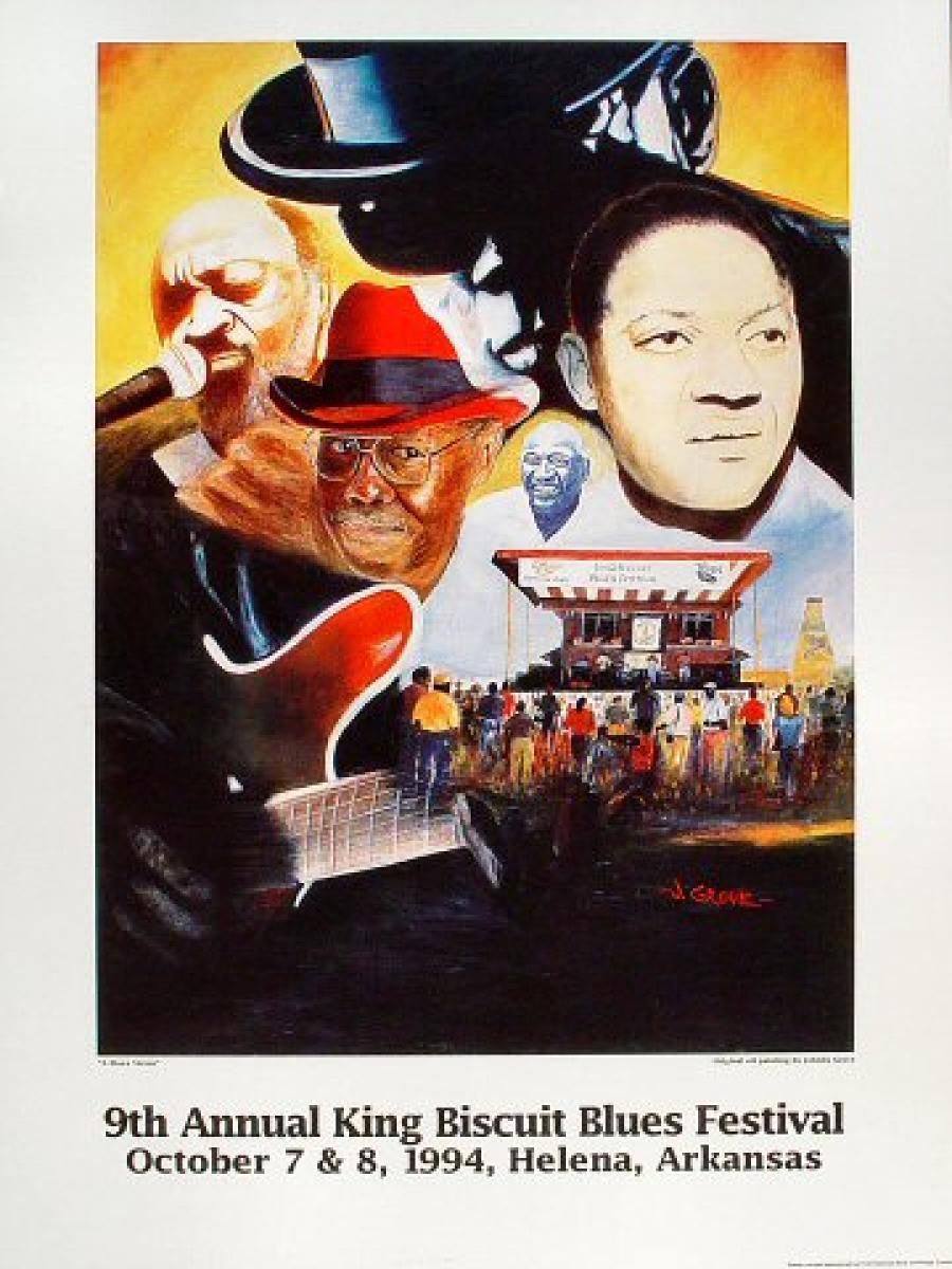 King Biscuit Blues Festival Vintage Concert Poster from Cherry Street