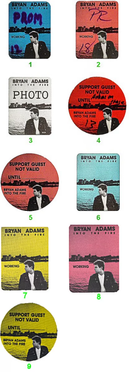 Bryan Adams Backstage Pass from Cal Expo Amphitheater