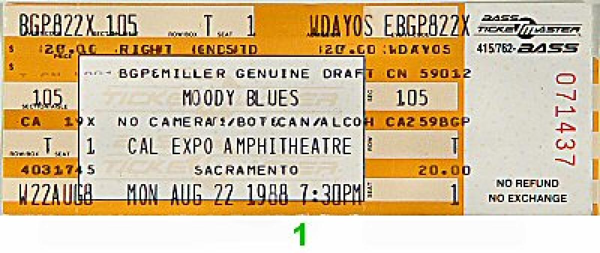 The Moody Blues Vintage Concert Vintage Ticket from Cal Expo ...