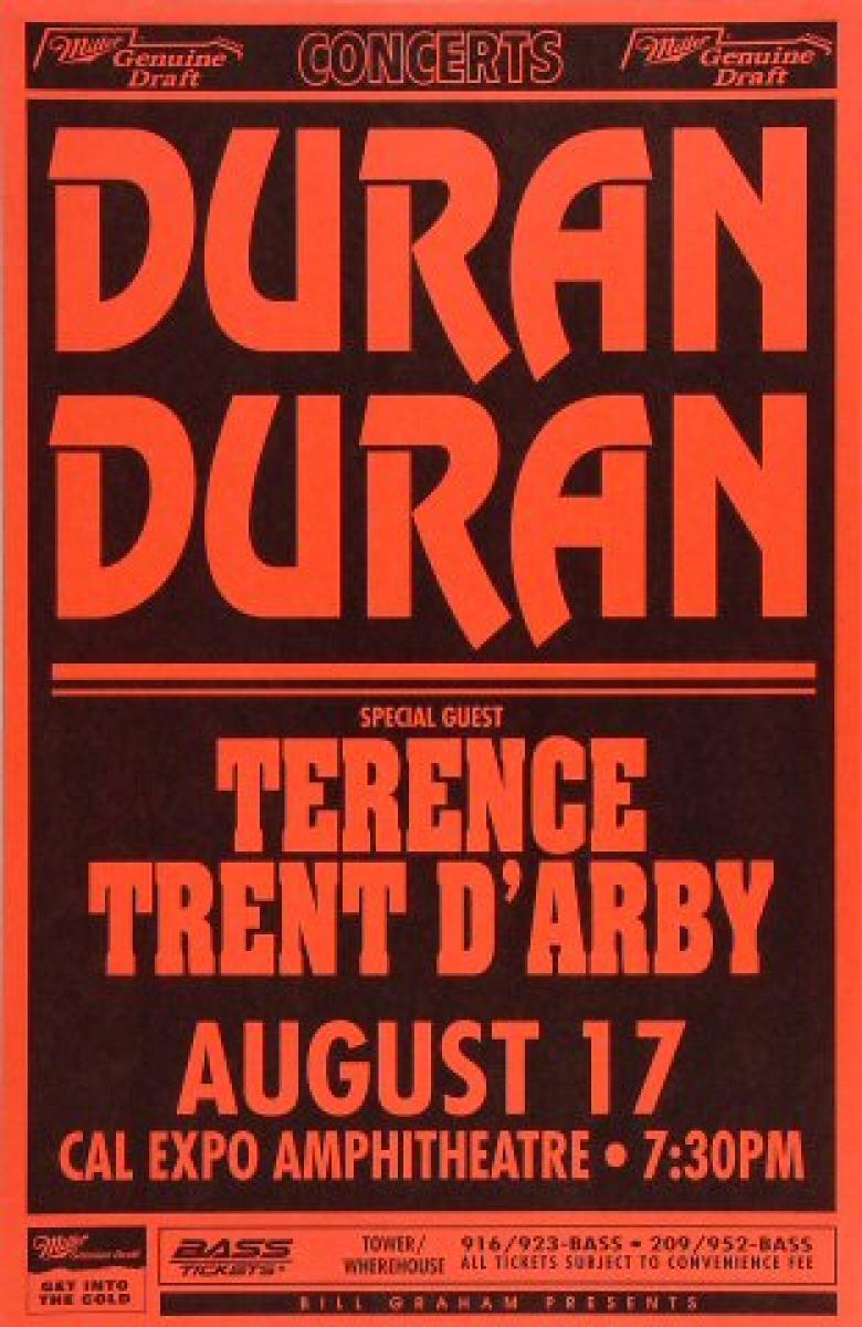 Duran Duran Vintage Concert Poster from Cal Expo Amphitheater, Aug