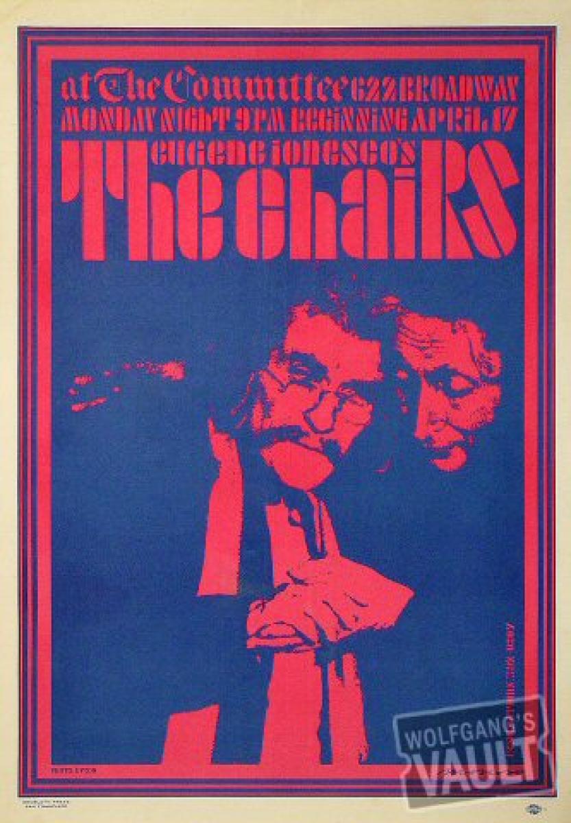 The Chairs Vintage Concert Poster from Committee, Apr 17, 1967 at