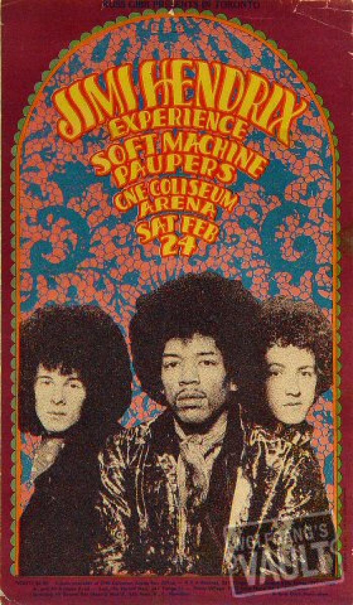 Jimi Hendrix Experience Vintage Concert Postcard from Canadian