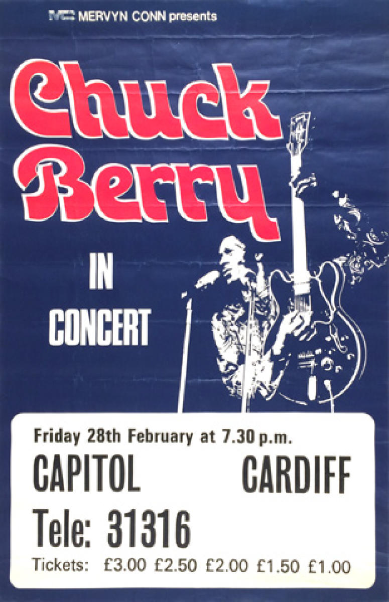 Chuck Berry Vintage Concert Poster from Cardiff Capitol ...