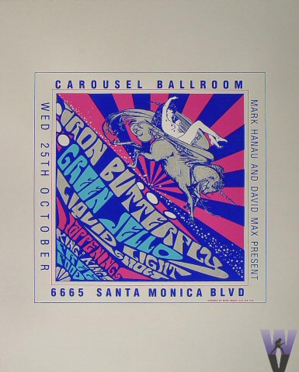 Iron Butterfly Vintage Concert Poster from Carousel Ballroom Los