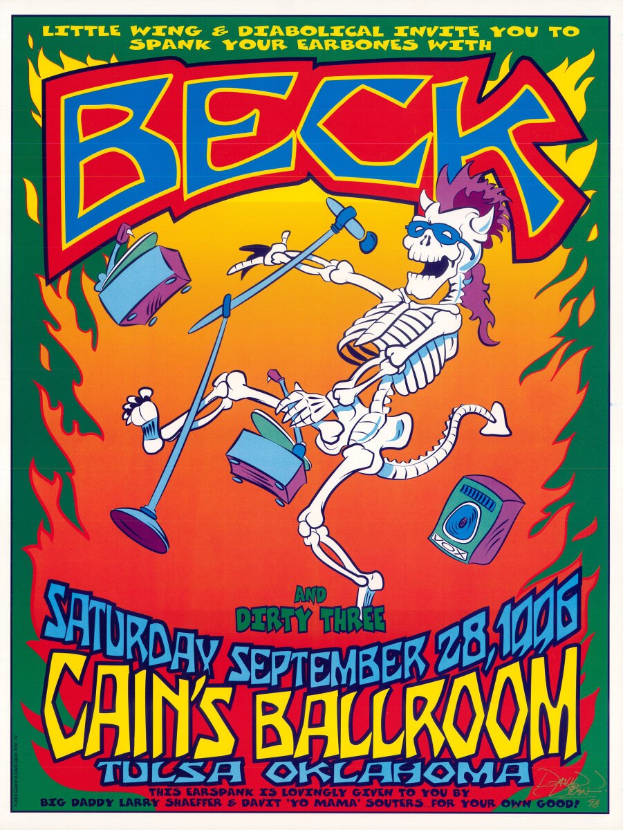 Beck Vintage Concert Poster from Cain's Ballroom, Sep 28, 1996 at