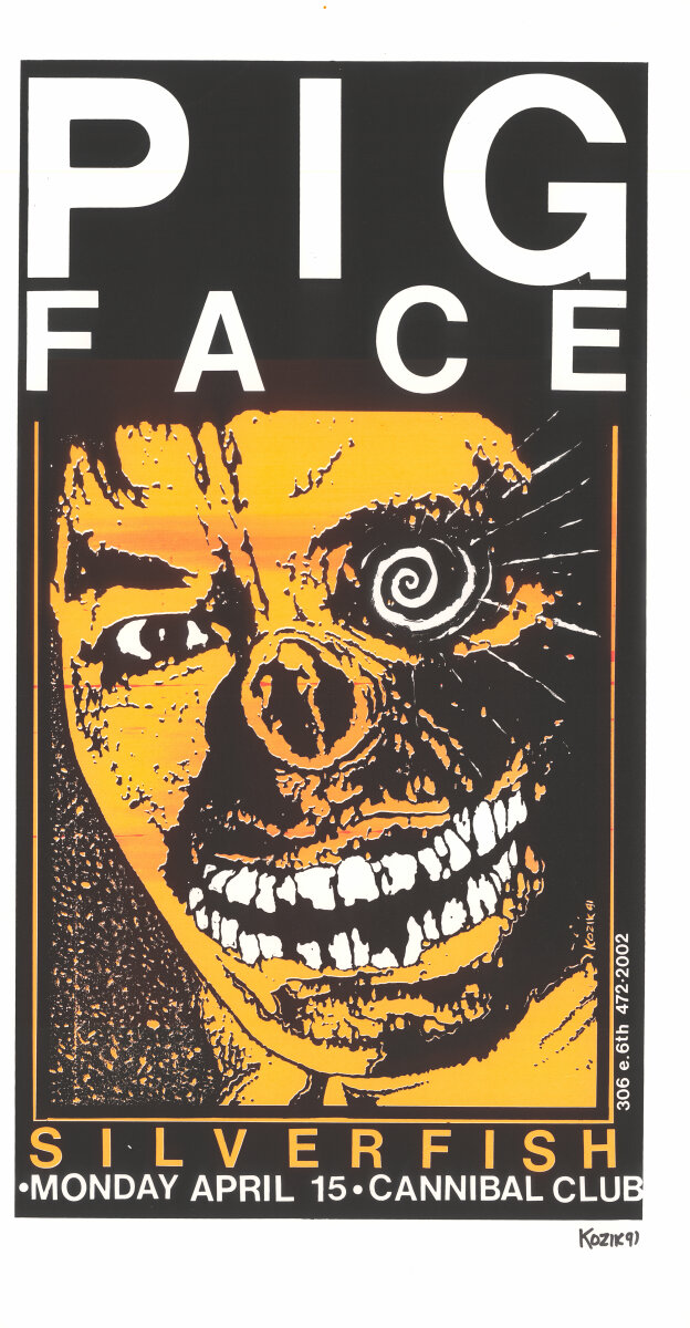 Pigface Vintage Concert Silkscreen from Cannibal Club, Apr 15