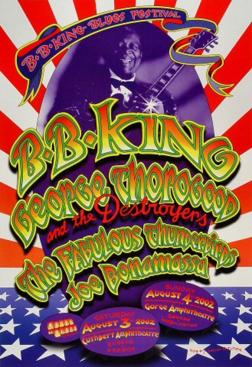 B.B. King Vintage Concert Poster From Cuthbert Amphitheatre, Aug 3 ...