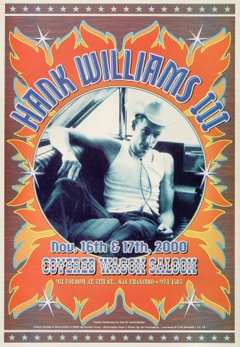 Hank Williams III Vintage Concert Poster from Covered Wagon Saloon, Nov