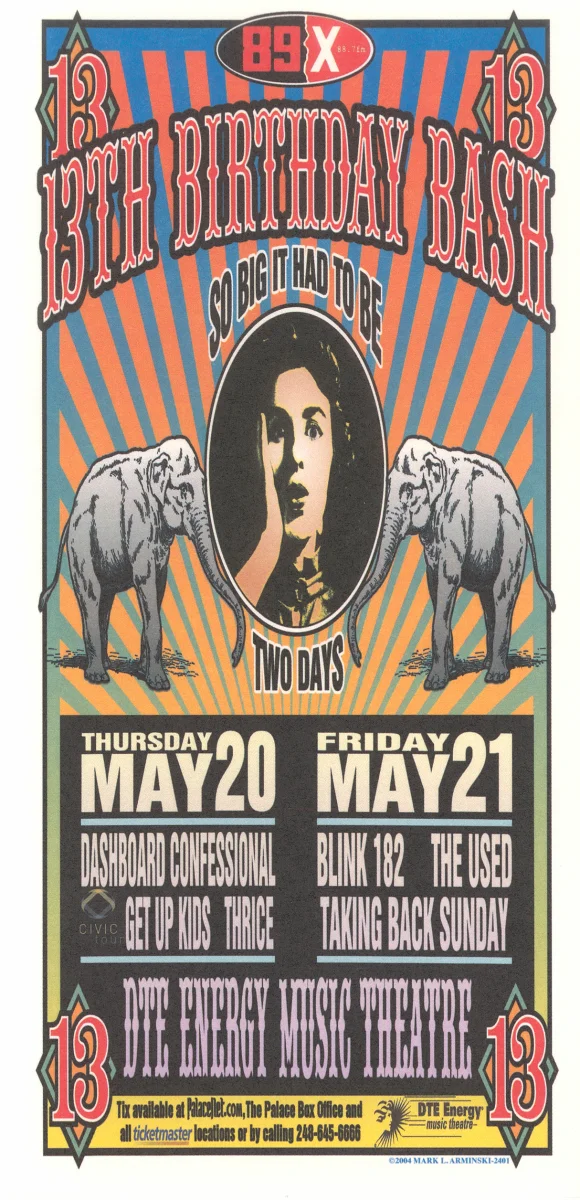 Dashboard Confessional Vintage Concert Poster from DTE Energy Music