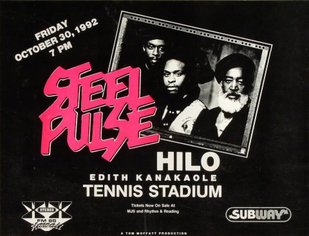 Steel Pulse Vintage Concert Poster from Edith Kanakaole Tennis Stadium