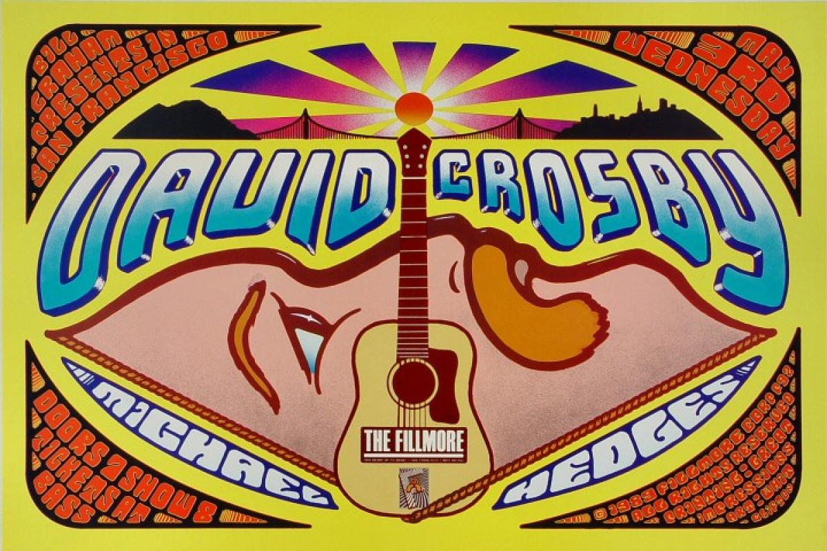 David Crosby Vintage Concert Poster from Fillmore Auditorium, May 3 ...