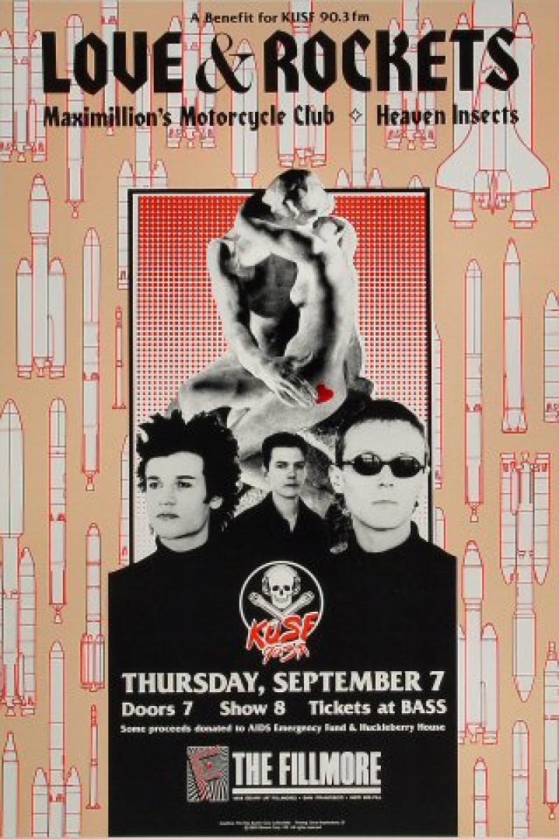 Love and Rockets Vintage Concert Poster from Fillmore Auditorium, Sep 7