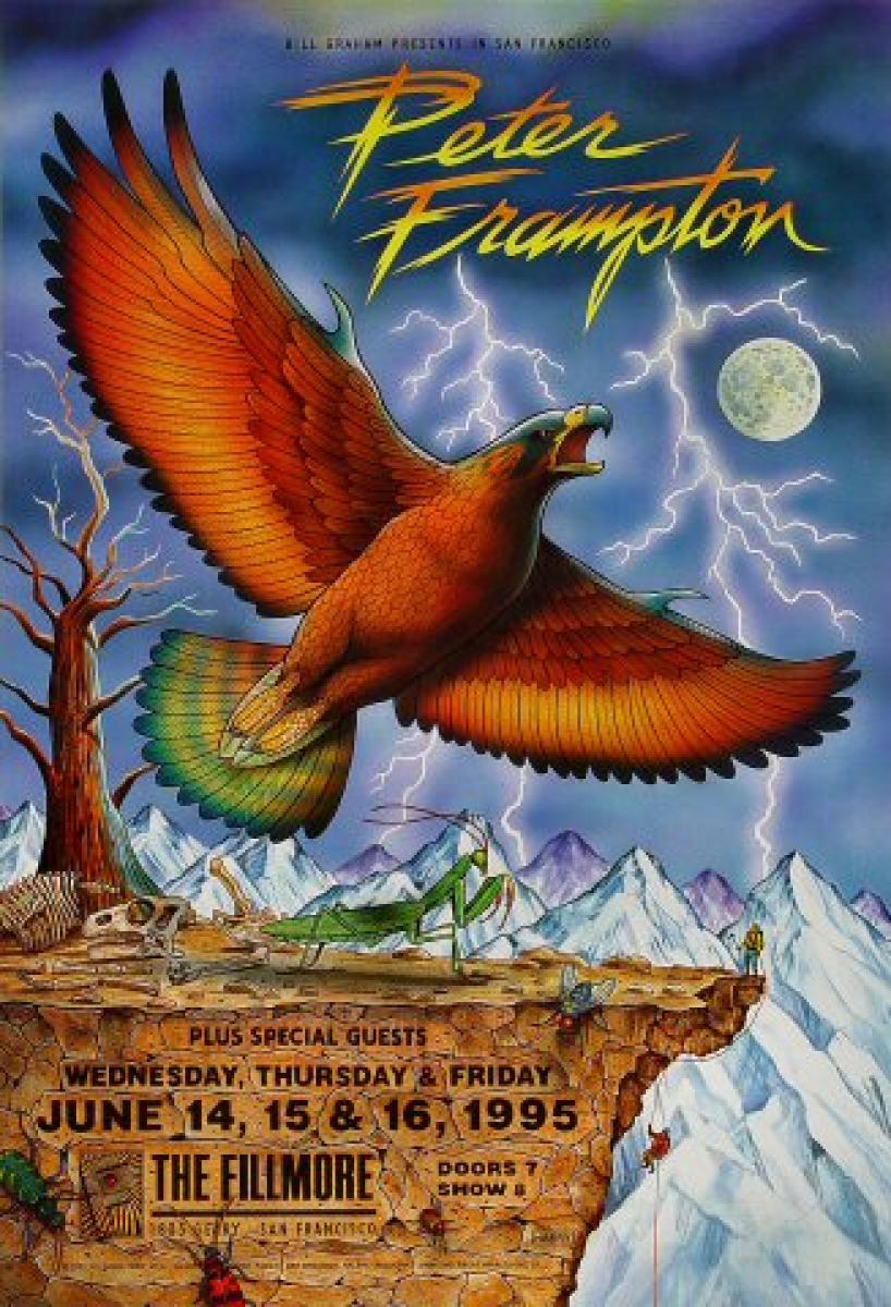 Peter Frampton Vintage Concert Poster from Fillmore Auditorium, Jun 14