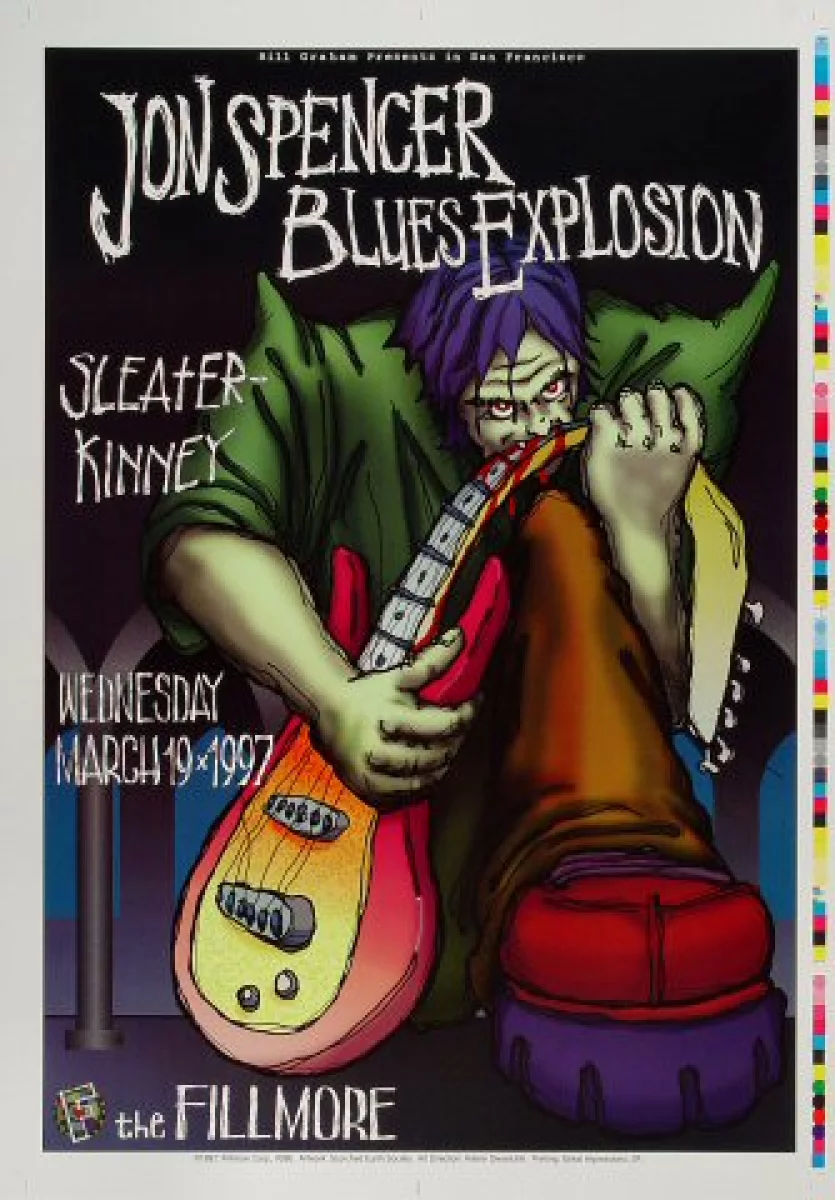 The Jon Spencer Blues Explosion Vintage Concert Proof from Fillmore  Auditorium, Mar 19, 1997 at Wolfgang's