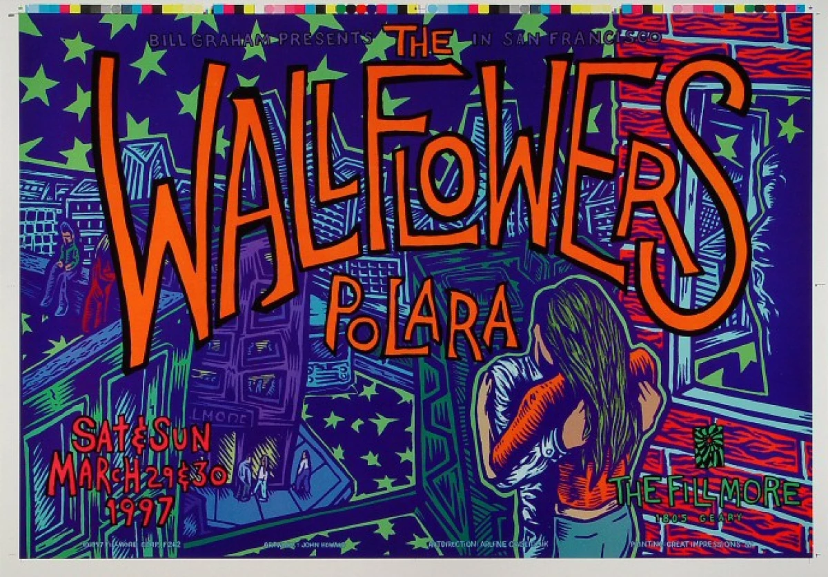 The Wallflowers Vintage Concert Proof from Fillmore Auditorium, Mar 29