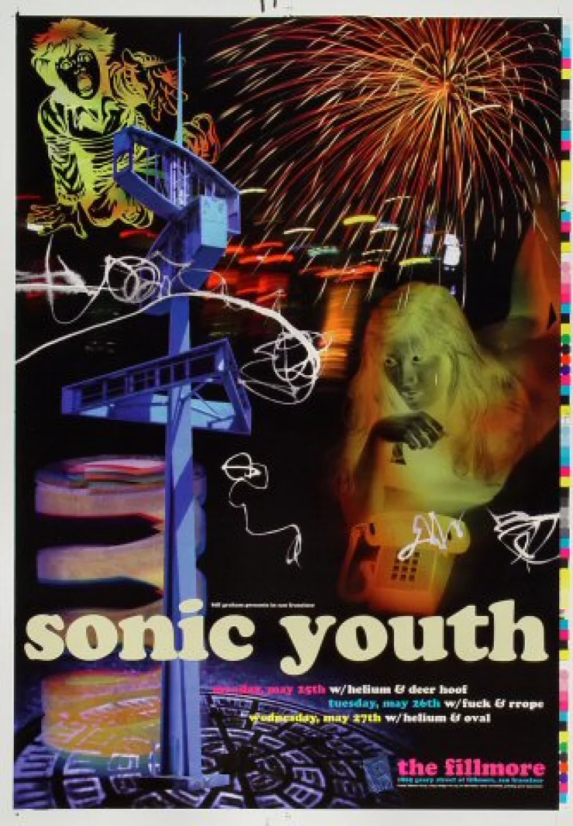 Sonic Youth Vintage Concert Proof from Fillmore Auditorium, May 25, 1998 at  Wolfgang's
