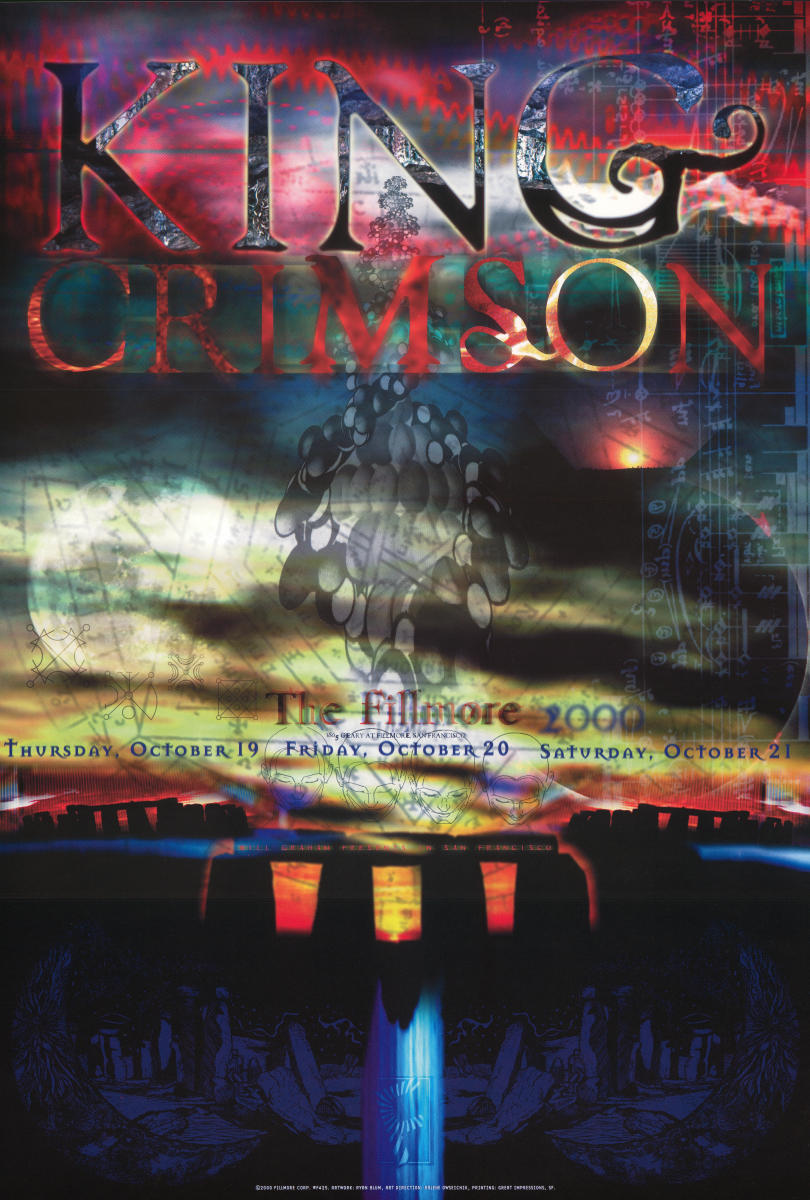 King Crimson Vintage Concert Poster from Fillmore Auditorium, Oct 19