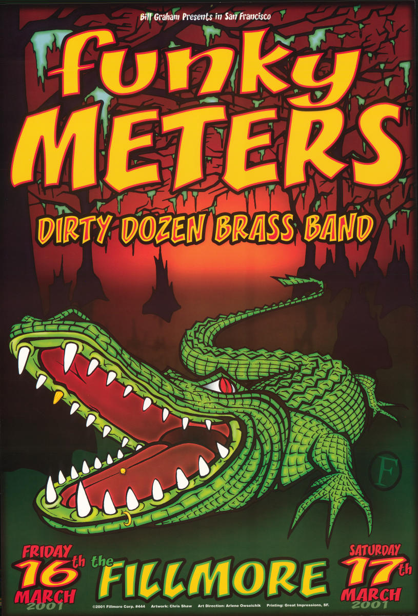 The Funky Meters Vintage Concert Poster from Fillmore