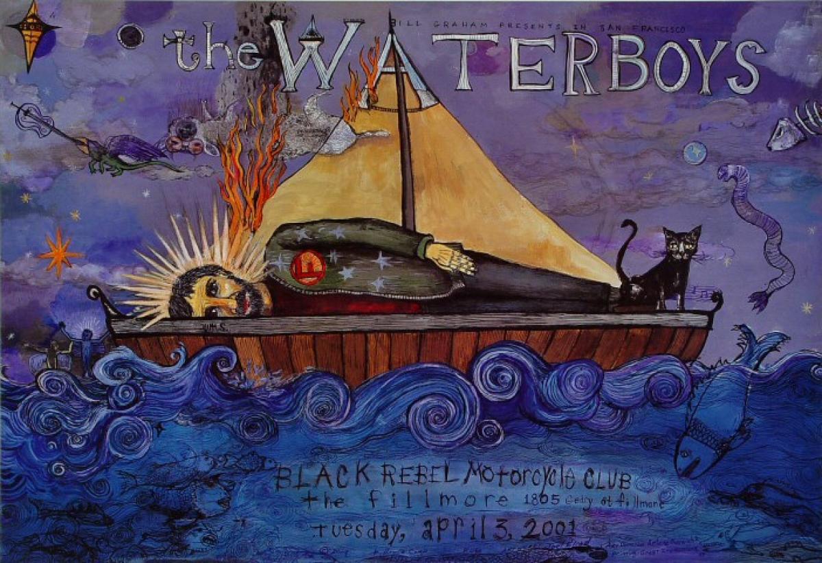 The Waterboys Vintage Concert Poster from Fillmore Auditorium, Apr 3