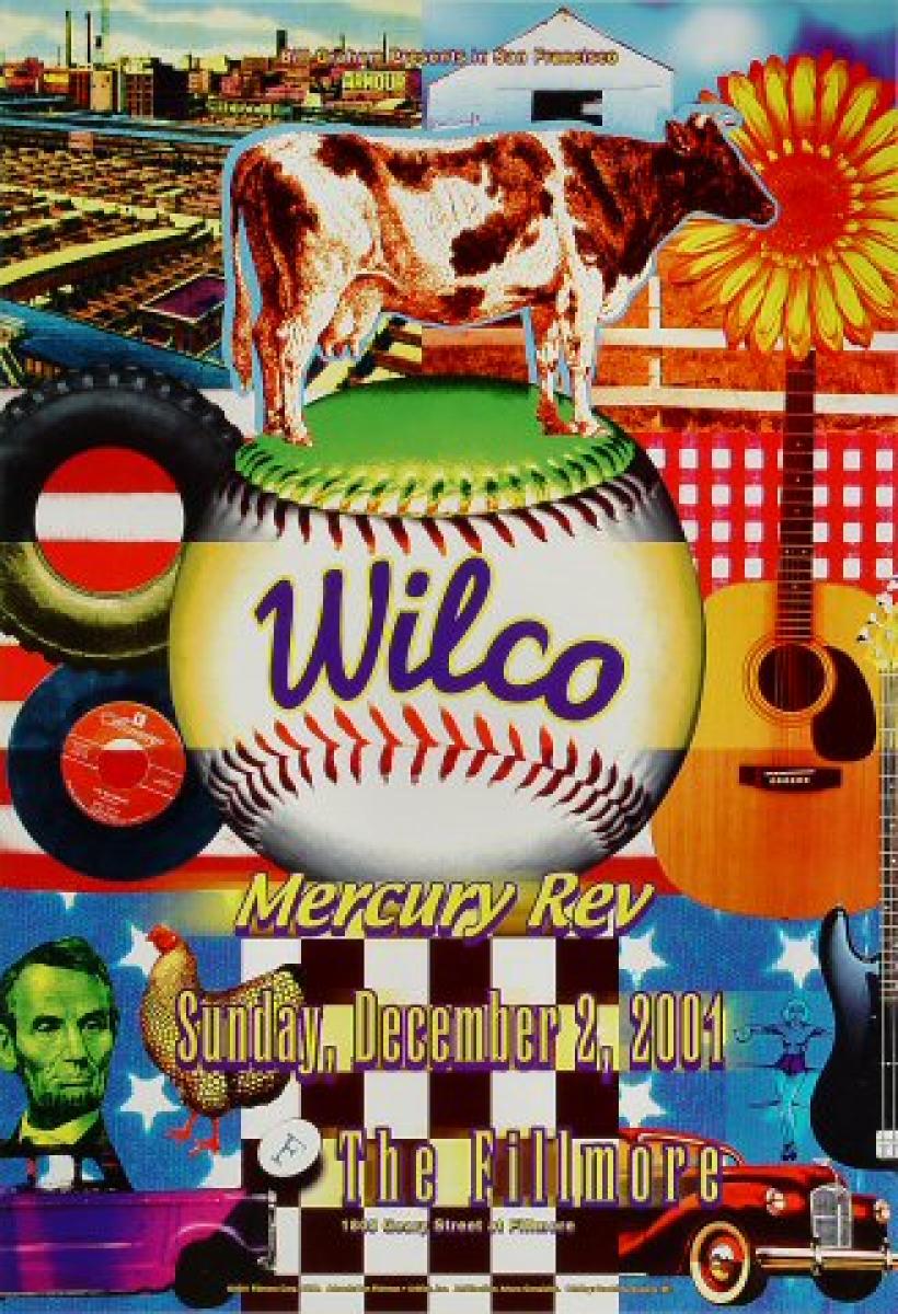 Wilco Vintage Concert Poster from Fillmore Auditorium, Dec 2, 2001 at