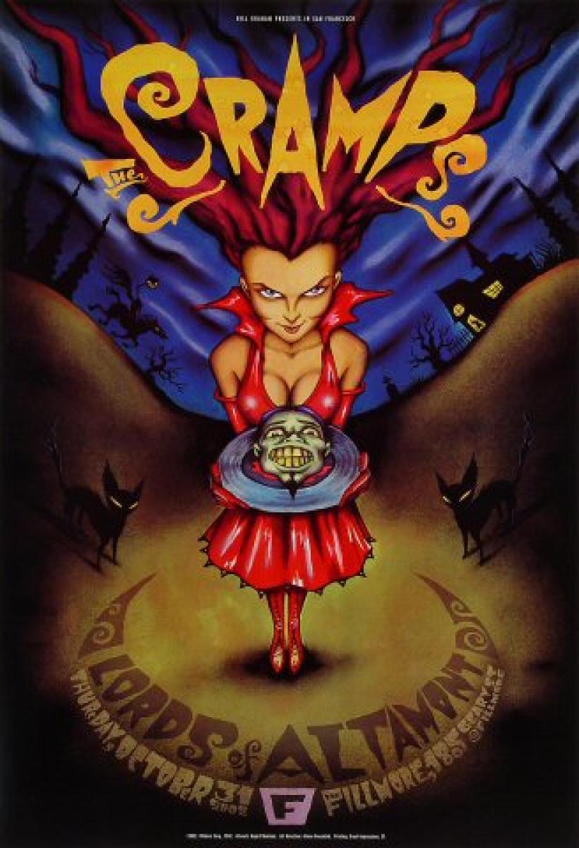 The Cramps Vintage Concert Poster from Fillmore Auditorium, Oct 31
