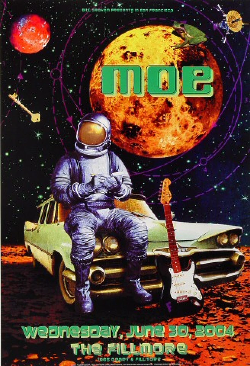 moe. Vintage Concert Poster from Fillmore Auditorium, Jun 30, 2004 at