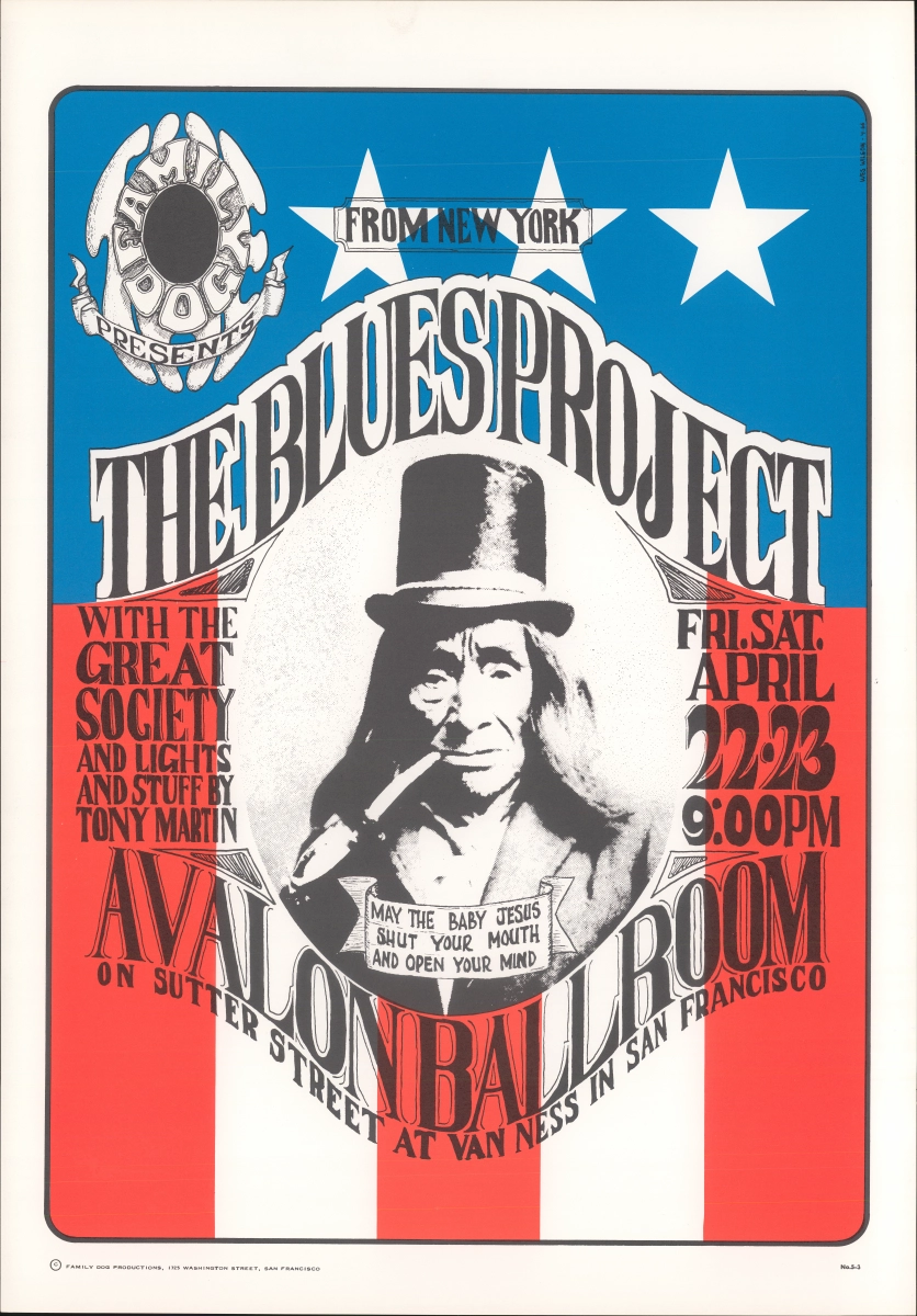 The Blues Project Vintage Concert Poster from Avalon Ballroom, Apr 22, 1966  at Wolfgang's