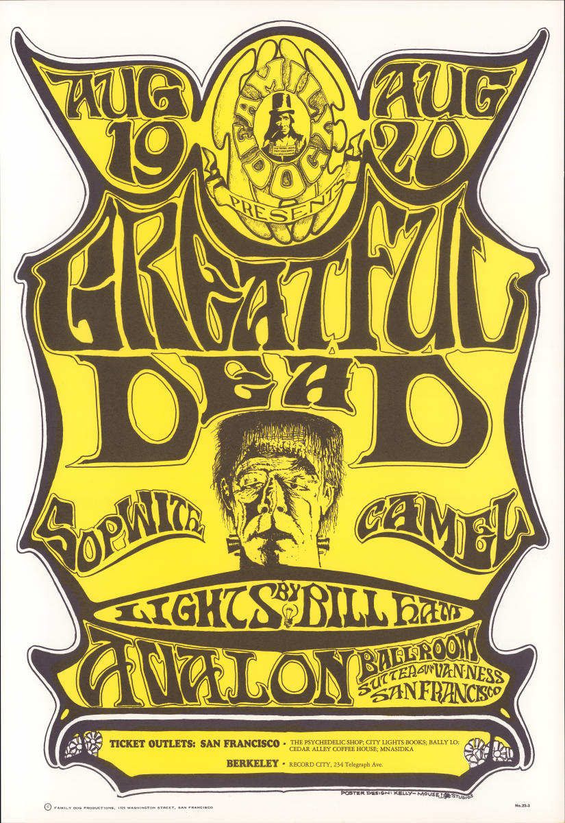 Grateful Dead Vintage Concert Poster from Avalon Ballroom, Aug 19